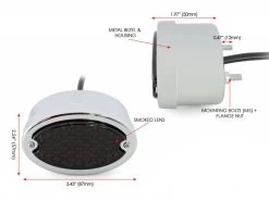 Metal Oval Rear Light - Smoke / Chrome -Motoronderdelen Winkel metal oval rear light smoke chrome 7