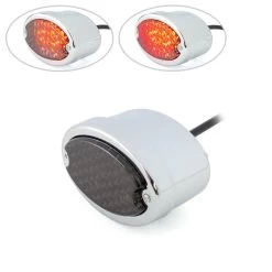 Metal Oval Rear Light - Smoke / Chrome -Motoronderdelen Winkel metal oval rear light smoke chrome 8