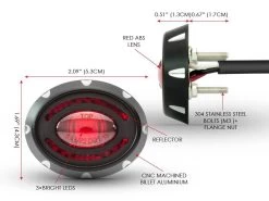 Micro Oval CNC Brake / Taillight Black -Motoronderdelen Winkel micro oval cnc brake taillight black 7