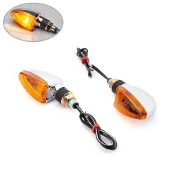 Pair Arrow Indicators / Turn Signals - Chrome -Motoronderdelen Winkel pair arrow indicators turn signals chrome 8