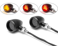 Set Bullet "Truro" Turn Signals / Taillight CNC - Black -Motoronderdelen Winkel set bullet truro turn signals taillight cnc black 8