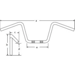 TRW 22mm Black Apehanger Handlebar MCL137SS